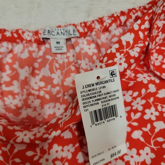 NWT J. Crew coral floral skirt.  Faux wrap.  Stretch waist. Ruffle Hem. … - Picture 3 of 16